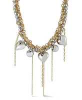 Rachel Zoe Gold and Rhodium Plated Bold Heart Statement Necklace