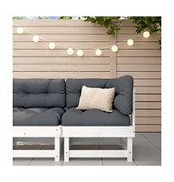 Patio Corner Sofa White Solid Wood Pine