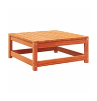 Patio Footstool with Cushion Wax Brown Solid Wood Pine