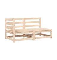 Patio Sofa with Cushions 2-Seater Solid Wood Pine