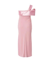 Quiz Plus One Shoulder Satin/Scuba Crepe Maxi Dress