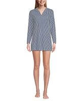 Lands' End Women's Hooded Mini Swim Upf 50 Cover-Up Dress