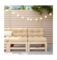 Middle Sofas with Cushions 2 pcs Solid Wood Pine