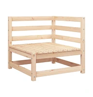 Patio Sofa with Footstool 2-Seater Solid Wood Pine