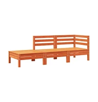 Patio Sofa with Cushions and Footstool Solid Wood Pine