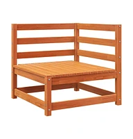 Patio Sofa with Footstool 2-Seater Wax Brown Solid Wood Pine