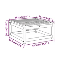 Patio Table 24.8"x24.8"x11.8" Solid Wood Acacia