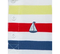 Little Me Baby Boys 2-Pc. Cotton Striped Romper & Hat Set