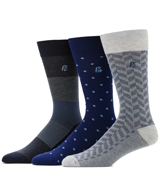Perry Ellis Portfolio Men's 3-Pk. Assorted Patterned Crew Socks