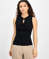 Bar Iii Petite Cutout Ribbed Sleeveless Top, Exclusively at Macy's