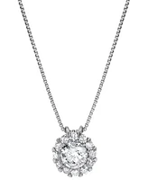 Diamond Halo Pendant Necklace (1/2 ct. t.w.) in 14k White Gold