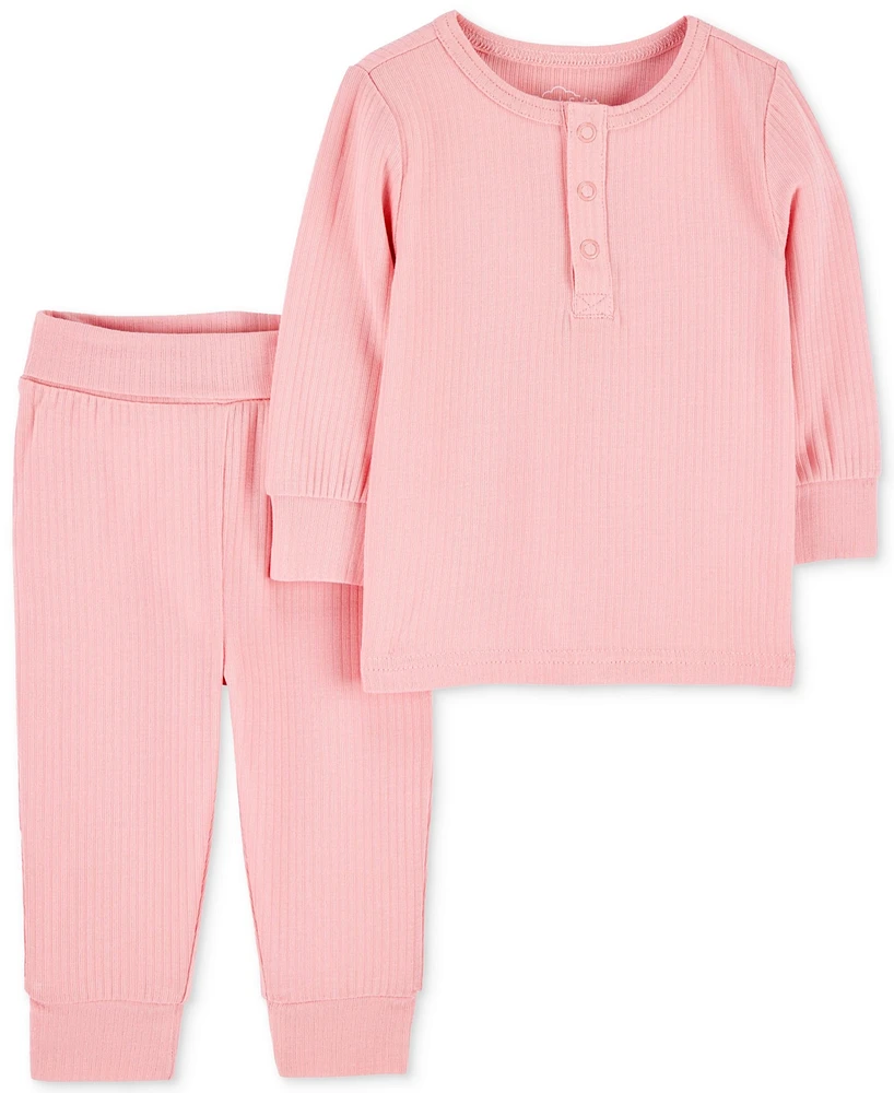 PurelySoft by Carter's Baby Girls 2-Pc. T-Shirt & Pants Set