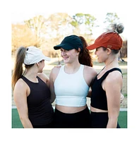 Women's Adjustable High Ponytail Running Hat - Orange