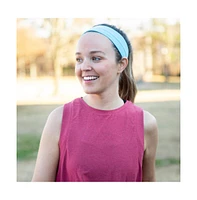 Women's Pack of Wide Training Headbands - Blue + Grey + Pink