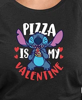 Hybrid Apparel Plus Stitch Pizza Is My Valentine Crew Neck T-Shirt