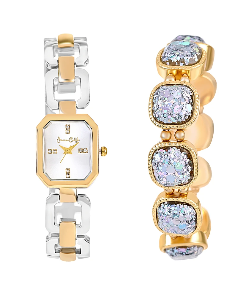 Jessica Carlyle Women's Shiny Two-Tone Metal Alloy Analog Watch, 22mm