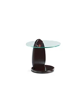 Manhattan Comfort 19.68" Artesia Modern Tempered Glass Top End Table