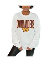 Gameday Couture Women's White Washington Commanders Just Go With It Oversized Long Sleeve Crewneck Sweatshirt