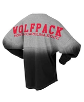 Spirit Jersey Men's and Women's Red/Gray Nc State Wolfpack Ombre Long Sleeve T-Shirt