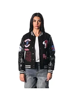 The Wild Collective Women's Black Philadelphia Phillies Full-Snap Varsity Jacket