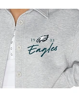 Gameday Couture Women's Ash Philadelphia Eagles Full-Button Long Sleeve Overshirt