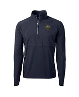 Cutter Buck Men's Navy Notre Dame Fighting Irish Play Like A Champion Today Adapt Eco Knit Stretch Hybrid Quarter-Zip Pullover Top