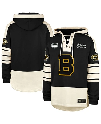 47 Brand Men's Boston Bruins Blue Line Heritage Lacer Pullover Hoodie