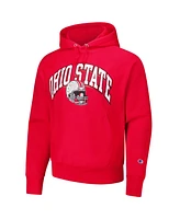 Champion Men's Scarlet Ohio State Buckeyes Vault Late Night Reverse Weave Pullover Hoodie