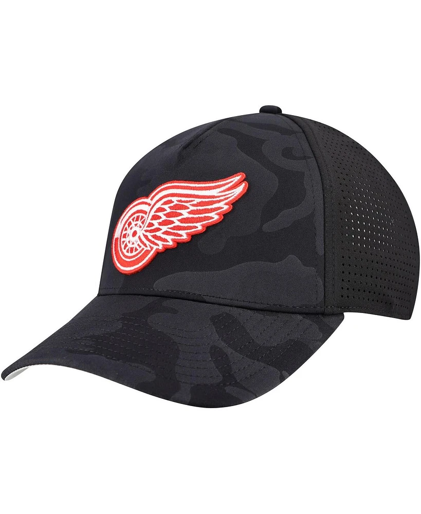 American Needle Men's Black Detroit Red Wings Valin Camo Super Tech Vented Adjustable Hat