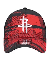 New Era Men's Black/Red Houston Rockets Tip Off A-Frame Trucker 9FORTY Adjustable Hat