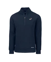 Cutter Buck Men's Navy Los Angeles Dodgers Cooperstown Collection Roam Eco Quarter-Zip Pullover