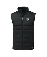 Cutter Buck Men's Black Las Vegas Raiders Throwback Evoke Hybrid Eco Softshell Full-Zip Vest