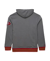 Mitchell & Ness Men's Heather Gray San Francisco 49ers Vintage Logo Snow Washed Fleece Pullover Hoodie
