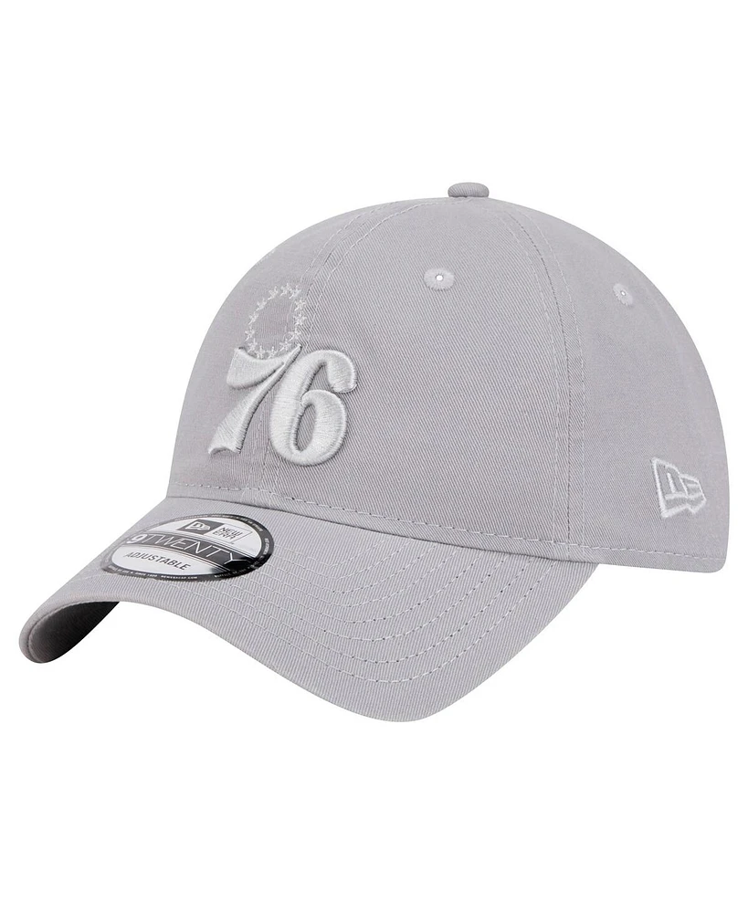 New Era Men's Gray Philadelphia 76ers Tonal 9TWENTY Adjustable Hat