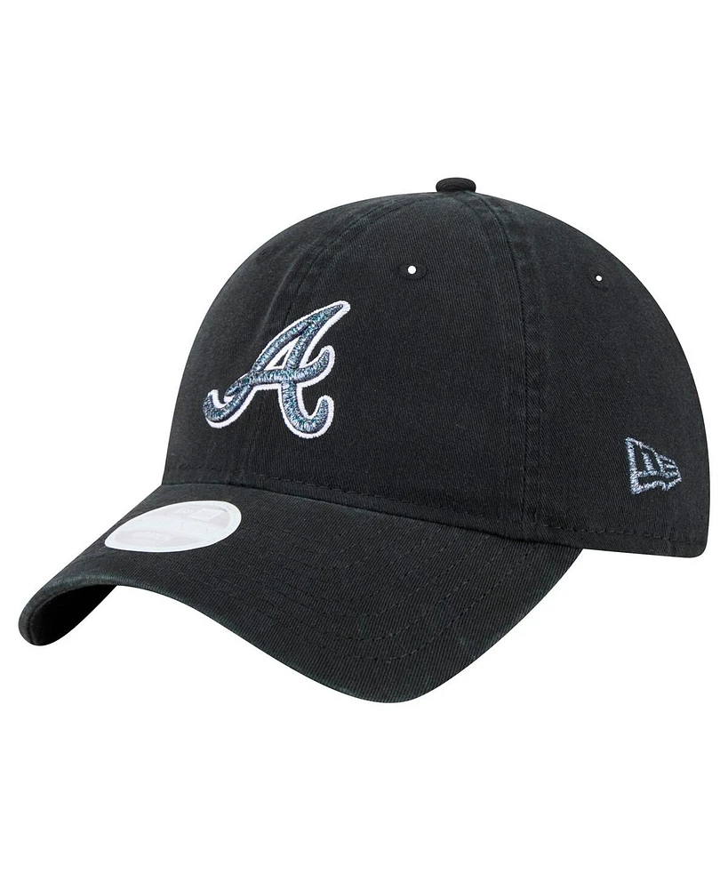 New Era Women's Black Atlanta Braves Glitz 9TWENTY Adjustable Hat