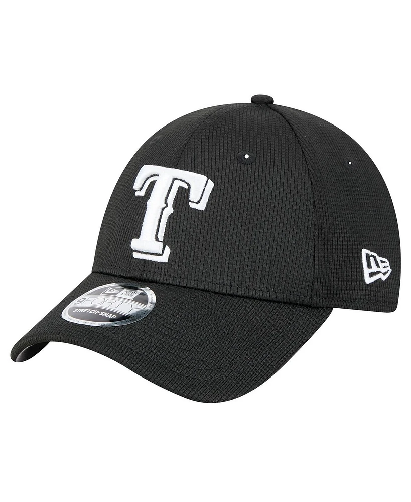 New Era Men's Black Texas Rangers Pivot 9FORTY Adjustable Hat