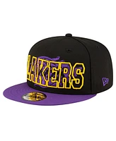 New Era Men's Black/Purple Los Angeles Lakers Sport Night Splatter 2-Tone 9FIFTY Snapback Hat