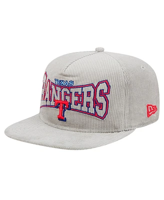 New Era Men's Gray Texas Rangers Corduroy Golfer Snapback Hat