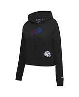 Pro Standard Women's Black Buffalo Bills Jeweled Cropped Pullover Hoodie