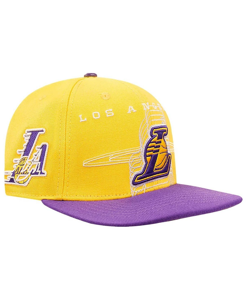 Pro Standard Men's Gold/Purple Los Angeles Lakers Logo Morph Snapback Hat