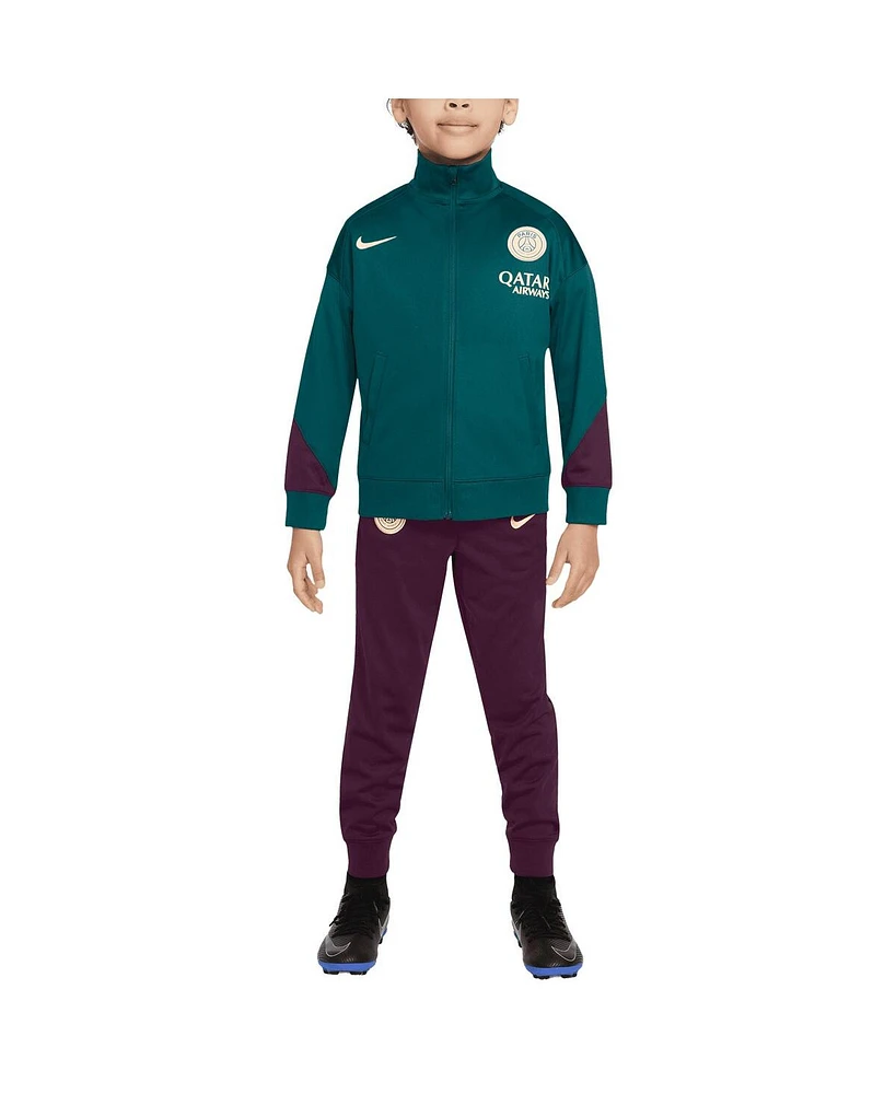 Nike Preschool Teal/Burgundy Paris Saint-Germain 2024/25 Strike Full-Zip Track Suit