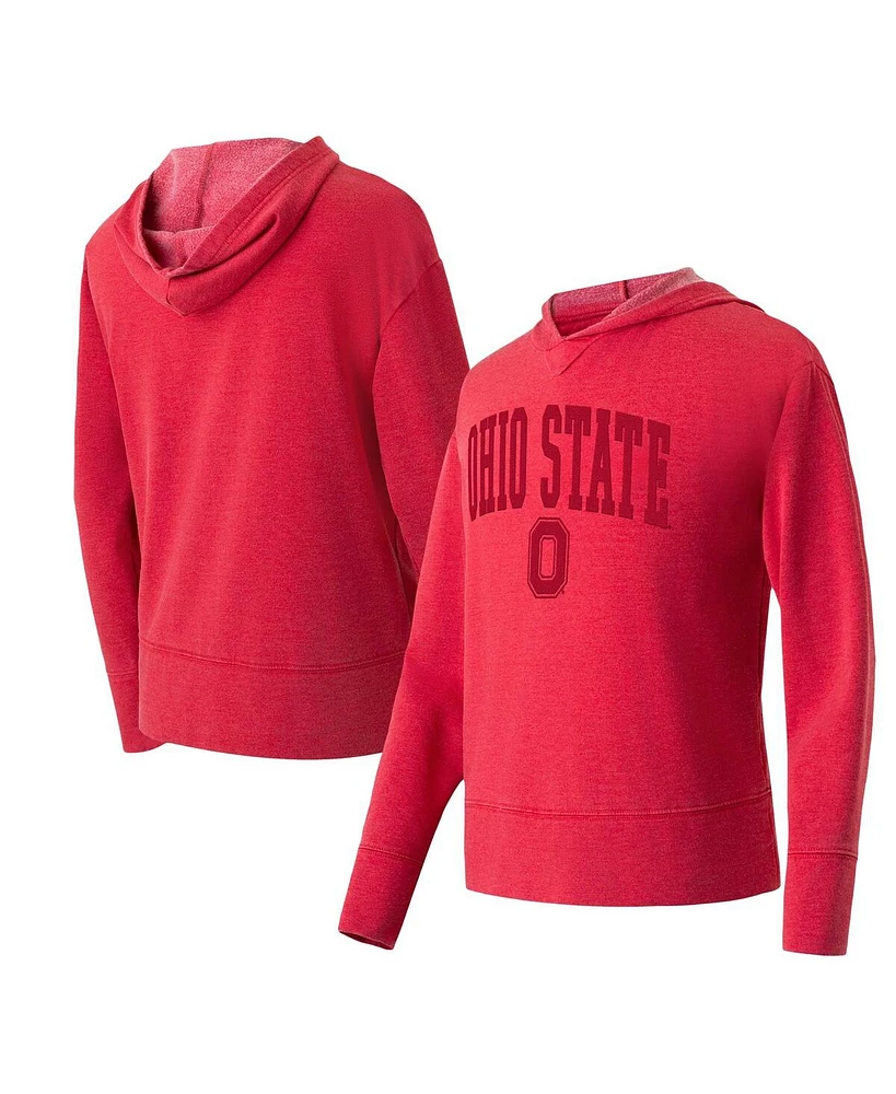 Concepts Sport Women's Scarlet Ohio State Buckeyes Volley Long Sleeve Hoodie T-Shirt