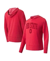 Concepts Sport Women's Scarlet Ohio State Buckeyes Volley Long Sleeve Hoodie T-Shirt