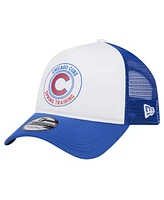 New Era Men's White/Royal Chicago Cubs Spring Training Circle Foam A-Frame 9FORTY Trucker Adjustable Hat