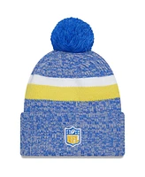 New Era Big Boys and Girls Royal Los Angeles Rams 2023 Sideline Cuffed Knit Hat With Pom