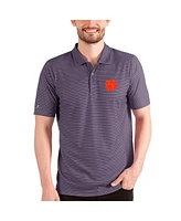 Antigua Men's Heathered Purple/White Clemson Tigers Esteem Polo