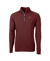 Cutter & Buck Men's Burgundy Washington Commanders Adapt Stretch Quarter-Zip Pullover Jacket