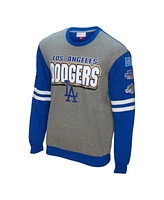 Mitchell & Ness Men's Gray Los Angeles Dodgers Allover 2.0 Pullover Sweatshirt