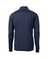 Cutter & Buck Men's Navy Notre Dame Fighting Irish Adapt Knit Quarter-Zip Pullover Jacket