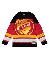 Mitchell & Ness Women's Red Houston Rockets Hardwood Classics Big Face 4.0 Hockey Jersey